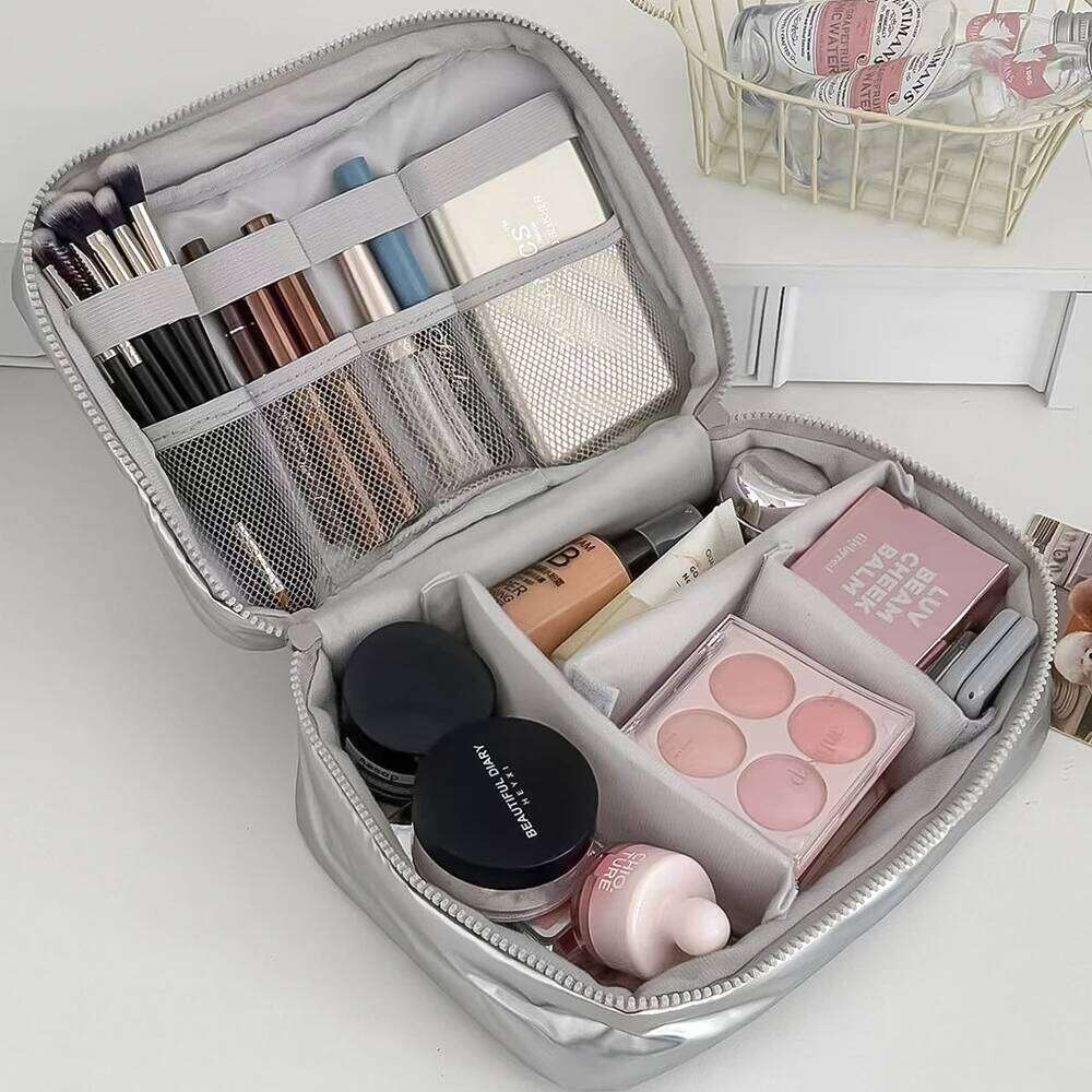 Tote Waterproof Makeup Handbag Travel Women Cosmetic Toiletry Storage Pouch Elegant Ladies Square Zipper Clutch Bag Y260206