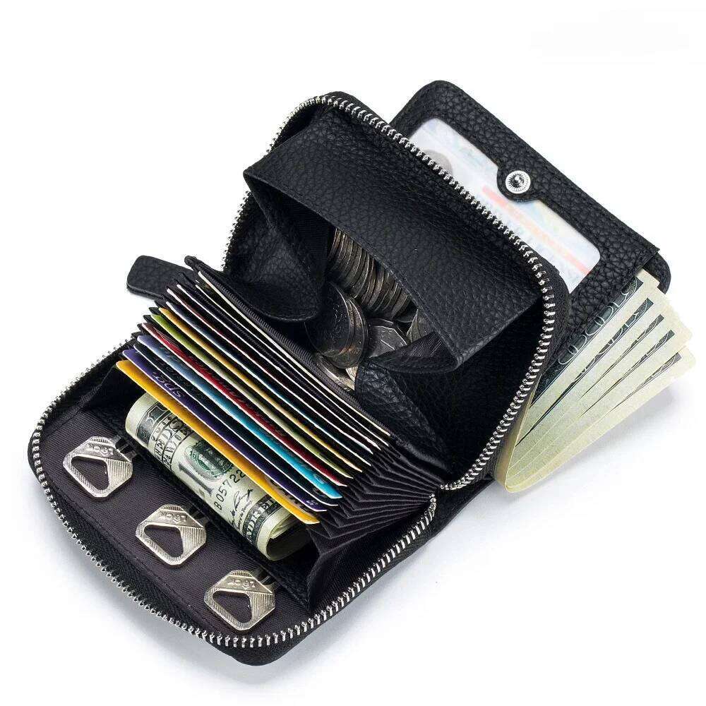 New Genuine Leather Women Wallets Portable Clutch Female Cowhide Purses Lady Small Coin Pocket Card Holder Mini Money Bag Y260206