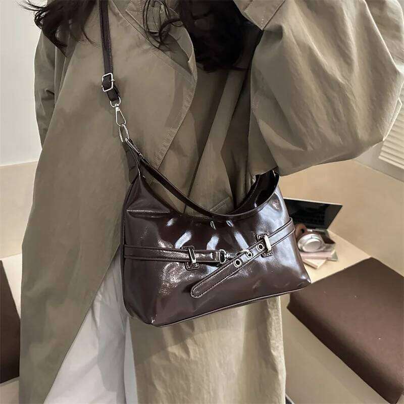 Vintage Belt Design Women Pu Shoulder Underarm Bags Large Capacity Ladies Crossbody Bag Tote Simple Versatile Female Handbags Y260205