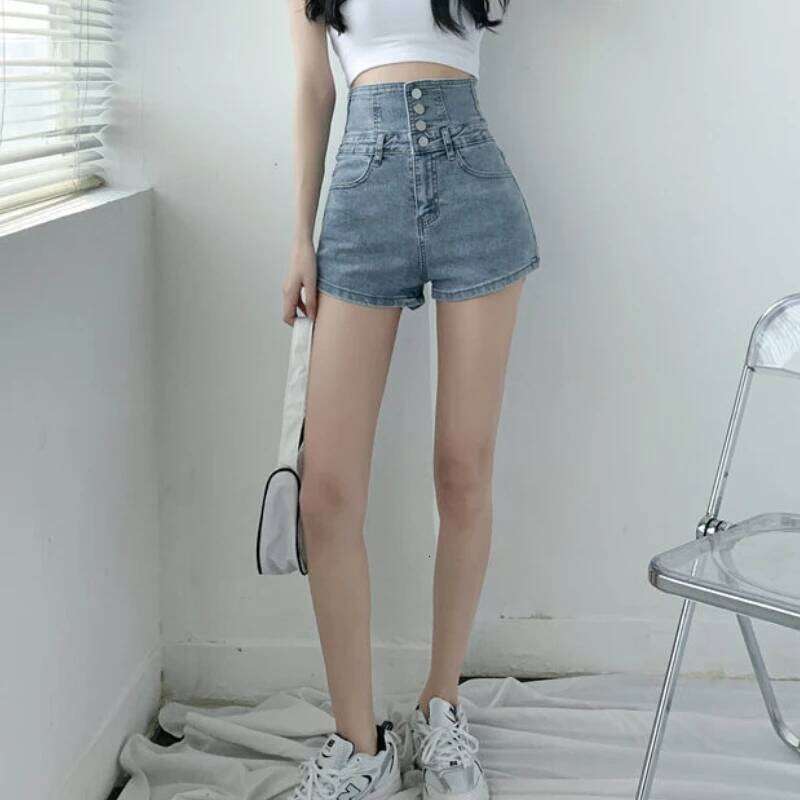 Bandage Shorts Women Denim High Waist Casual Summer Korean Style Skinny Students Simple All-match Fashion Popular Elegant Chic XJ260206