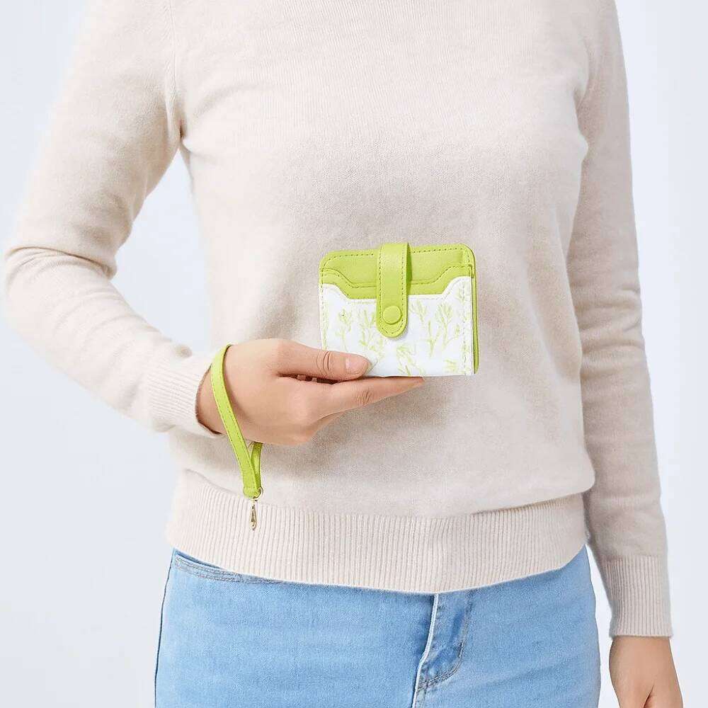 Floral Print Mini Coin Purse Bag Zipper Pouch ID Credit Card PU Leather Short Wallet Korean Ins Fashion Multi Function Y260206