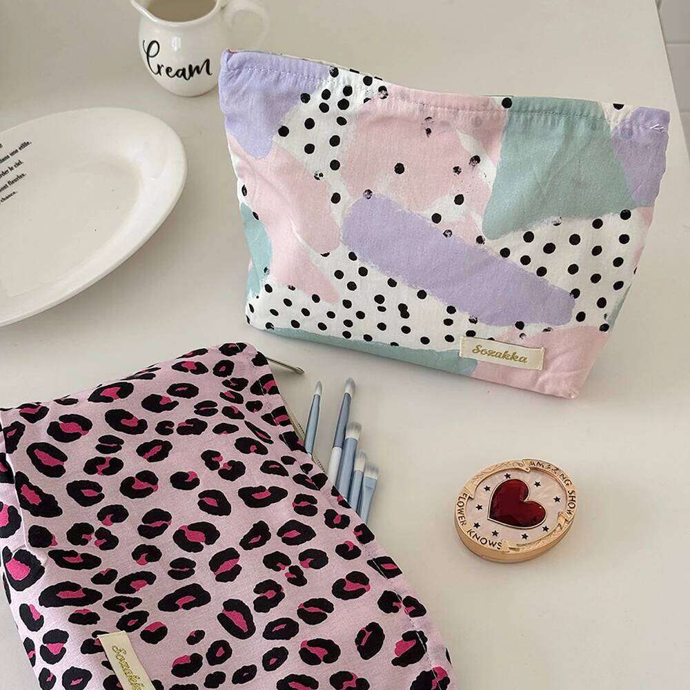 2025 New Fashion Women Leopard Cosmetic Portable Travel Organizer Toiletry Makeup Storage Handbag Pouch Ladies Zipper Bag Y260206