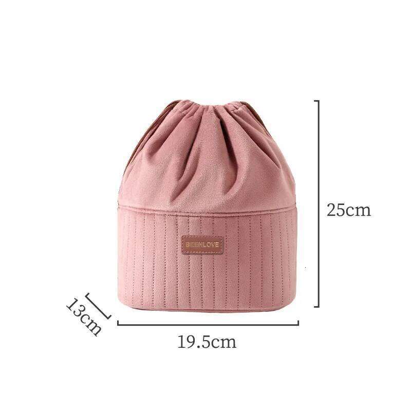 Winter Fall Velvet Drawstring Cosmetic Bag Large Capacity Makeup Organizer Pouch for Brushes Cosmetics Travel Storage Y260206