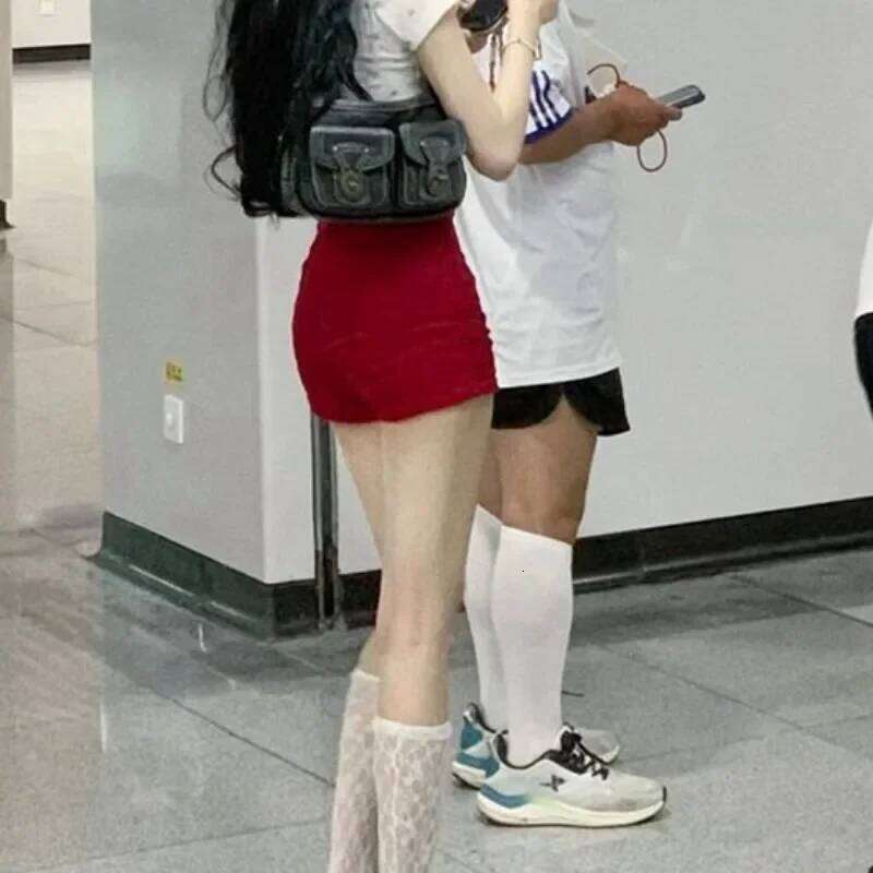 Women's Denim Shorts Summer Red Jorts Female Short Jeans Pants Aesthetic Outfits Fashion Clothing 2025 New In Youthful Luxury XL XJ260206