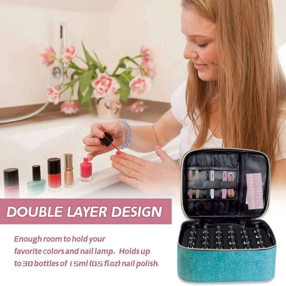 Polish Organizer Handheld Double Layer CosmeticOrganizer Tote Bag For Girls And Women Nail Art, EssentialOil, Cosmetic Set Y260206