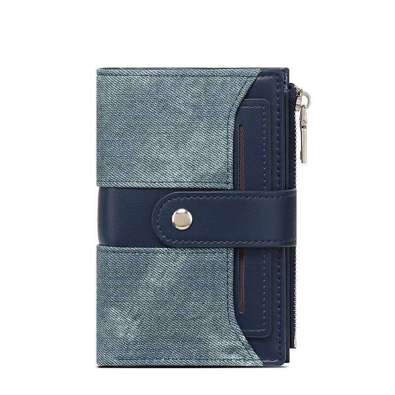 Short Card Holder Ladies Wallet 2025 New Patchwork PU Leather Woman Fashionable Girls Coin Purse Y260206