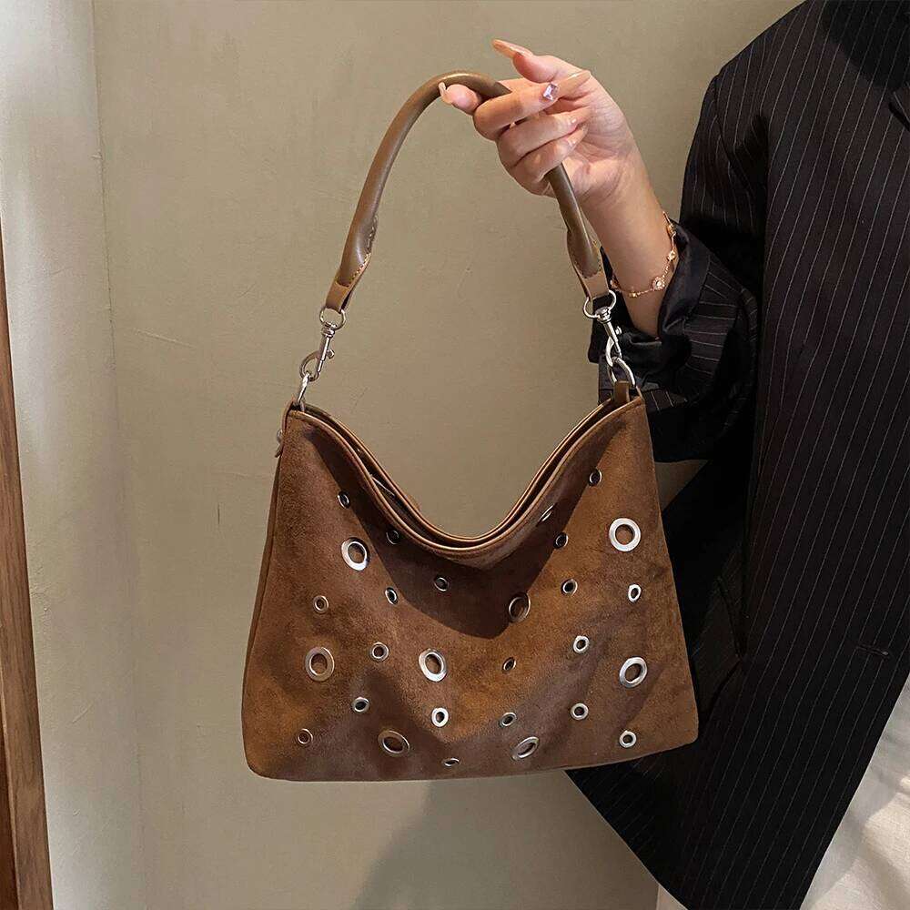 Fashionable Light Luxury Retro Underarm Versatile Single Shoulder Crossbody Bag, Trendy Frosted Bag Y260204