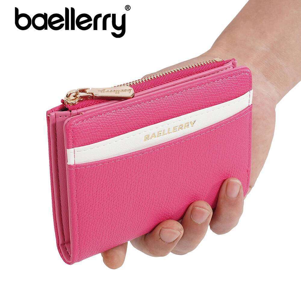 Baellerry Short Women Wallet, Trendy Two-Tone Zip Around Coin Purse, Cute Aesthetic PU Card Holder for Girls, Ins Fashion Gift f Y260206