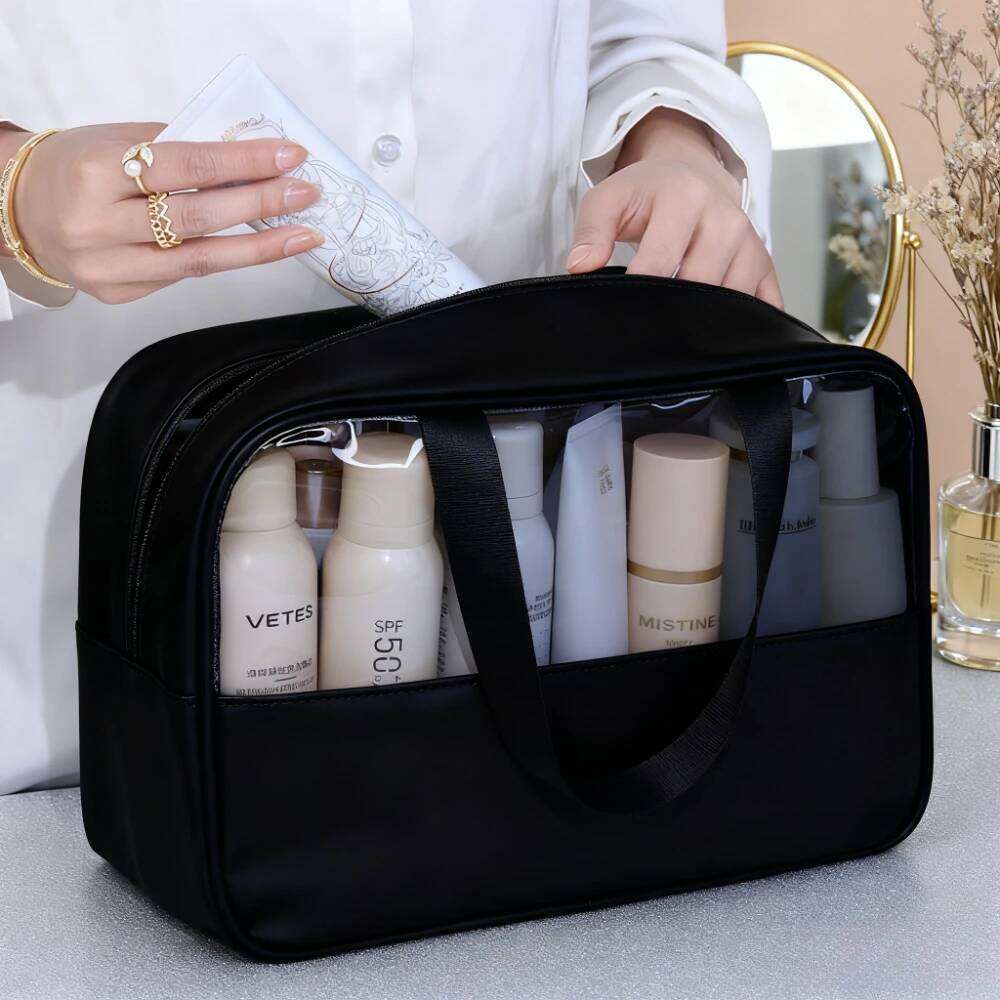 Women's Makeup Waterproof Transparent pouch Cosmetics Organizer 3pcs Set Bathroom Storage Bag Essential for Bathing Y260206