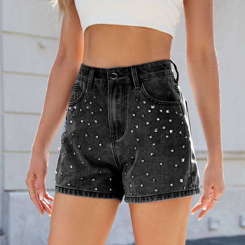 Shorts Jeans Women Denims Mid Waist Washed Distressed Pockets Female Casual Straight Short Pants 2025 Streetwear XJ260206