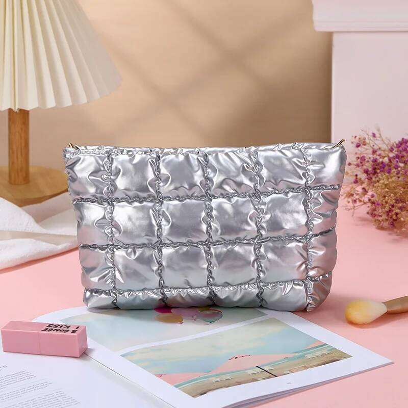 Women Simple Bubble Cosmetic Handbag Travel Organizer Makeup Lipsticks Cotton Pouch Fashion Large Capacity Zipper Bag For Girls Y260206