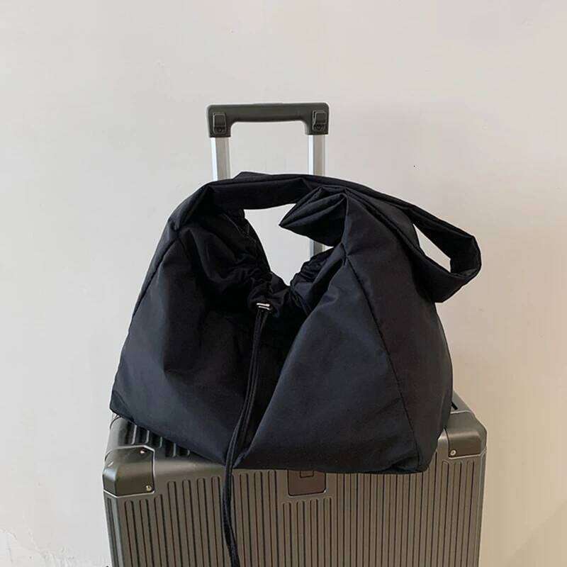 Casual Nylon Shoulder Female Large Capacity Crossbody Bag Black Solid Color Tote Travel Portable Handbag Cool Hobo Bags Y260204