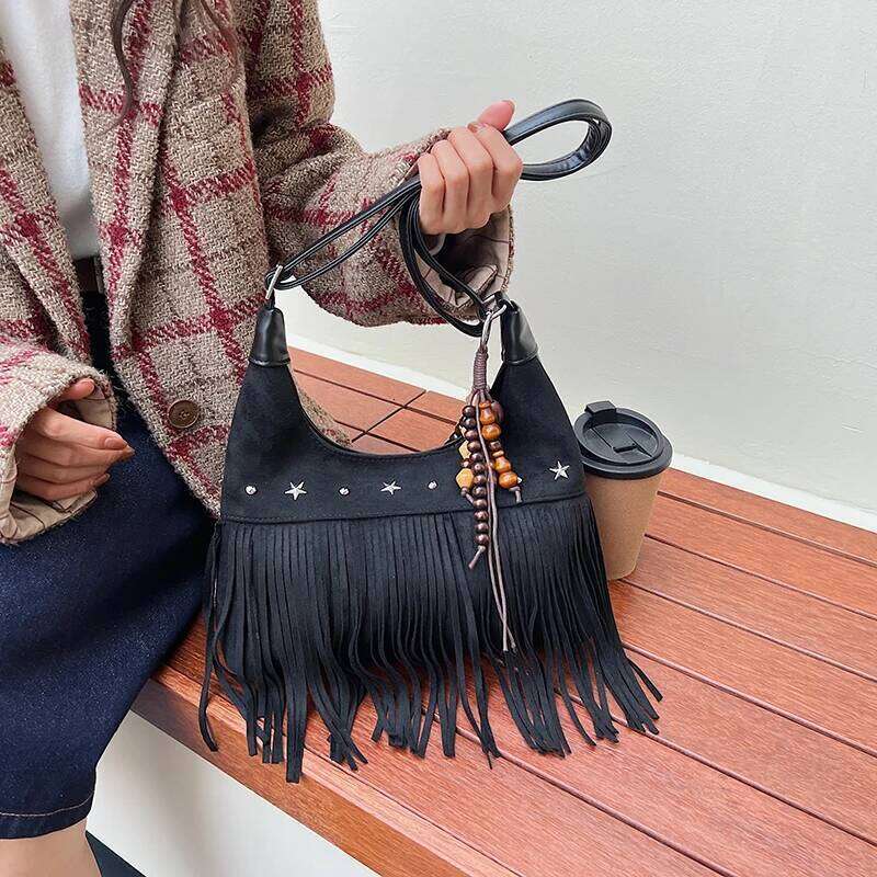 2025 Fall Winter New Women's Suede Crossbody Tote, Handbag, Shoulder Bag Purse with Long Strap Y260205