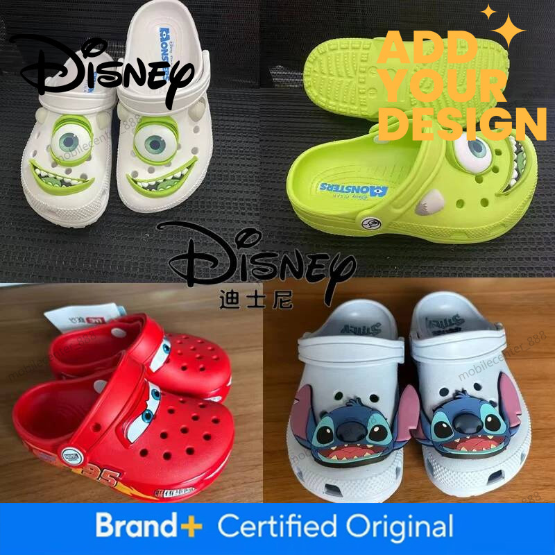 Disney Designer Disney Mcqueens Pixar Cartoon Solid Waterproof Slippers Hole Sandals Outdoor Sand Sandals Casual Breathable EVA Adult Shoes Gift Luxur