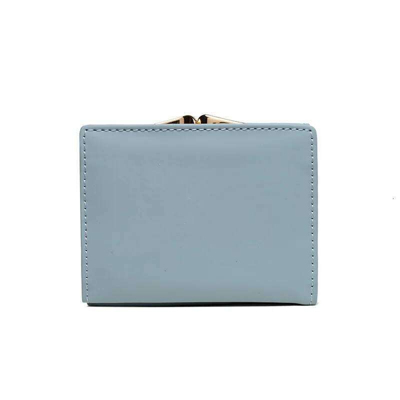 024 Women's summer new women's short wallet Japan and South Korea PU leather hardware buckle three fold bag high texture multi-c Y260206