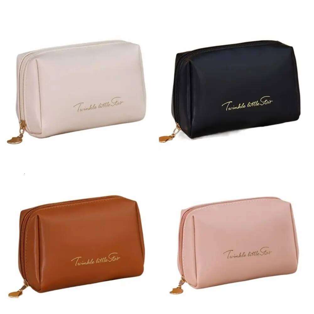 Zipper Women Makeup Korean Style Waterproof PU Cosmetic Clutch Mini Lipstick Travel Toiletry Bag Y260206