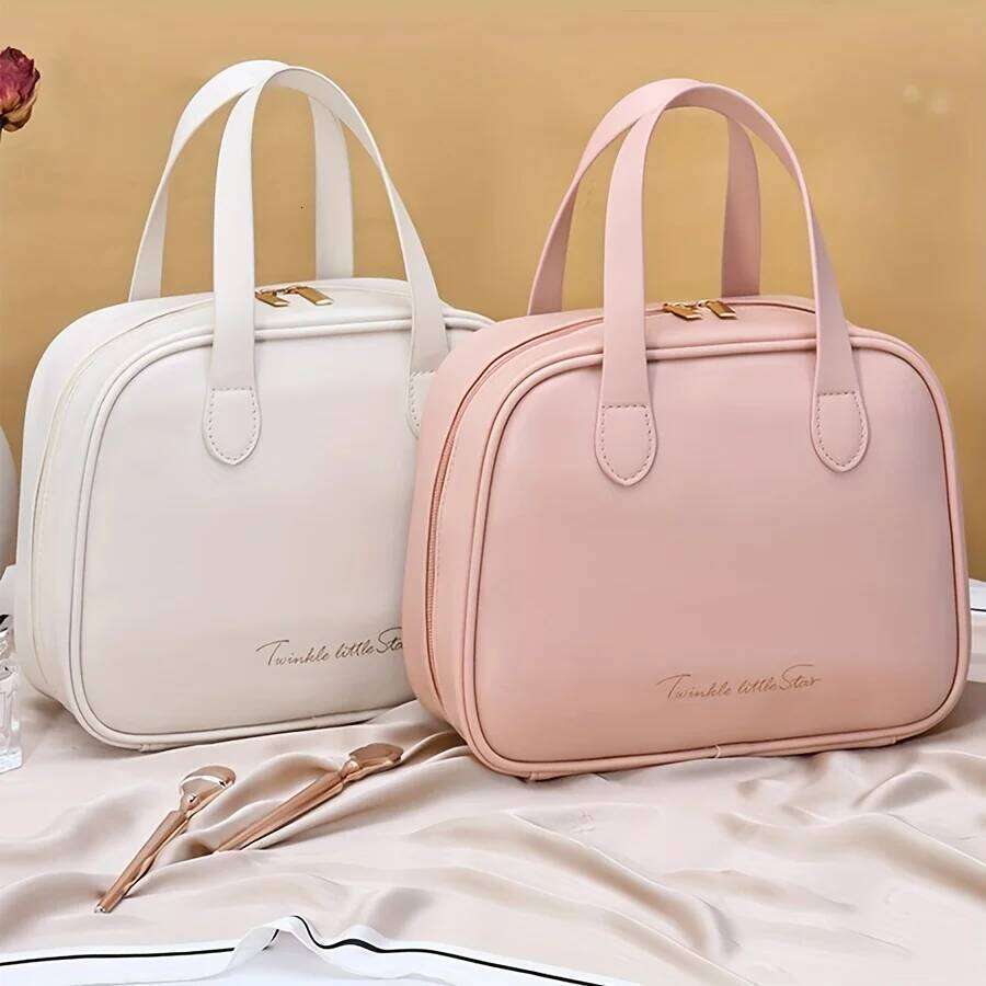 PU Handheld Makeup with Large Capacity, Fashionable and High Beauty, Divided Storage, Travel Storage Bag Y260206