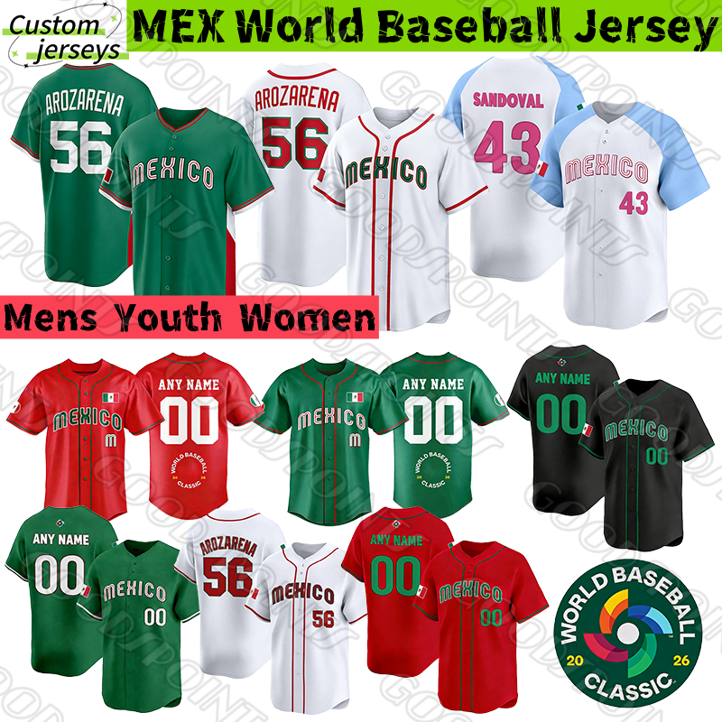 Team Mexico World Baseball Classic Jersey 2026 Randy Arozarena wbc jersey Andres Munoz Jarren Duran Alejandro Kirk Taijuan Walker Tellez Mexican Baseball Jerseys