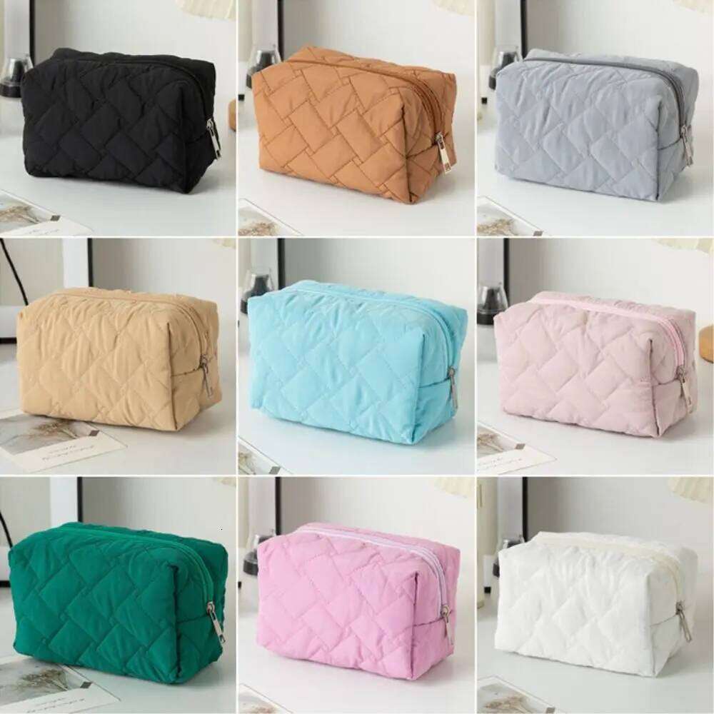 High Appearance Large Capacity Cosmetics Storage Clutch Zipper Solid Color Makeup Bag Travel Organizer Wash Pouch Lipstick Y260206
