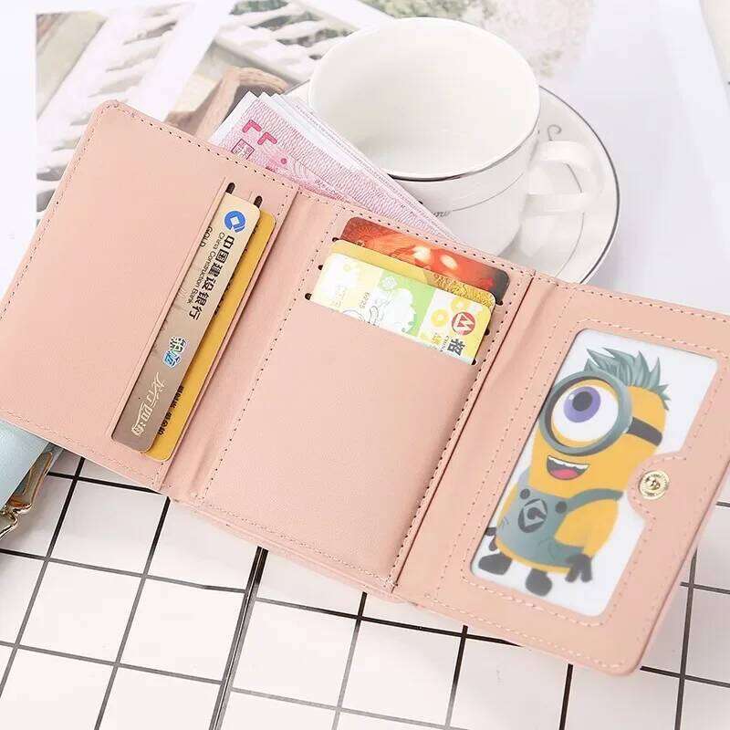New Fashion Short Version of Students Fresh Folding Mini Metal Wallet Cute Lady Coin Purse for Female Lovely Y260206