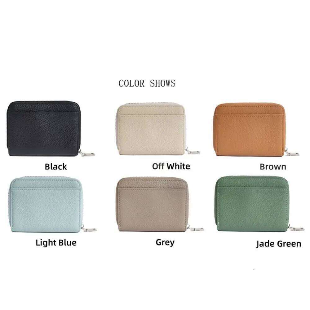 RFID Blocking Women's Bag Zipper Pocket Luxury Credit Card Holders Large Capacity Soild Color Woman Short Wallet Gift Y260206