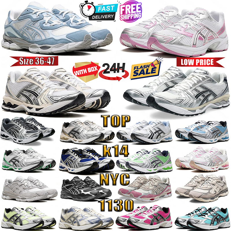 with box designer shoes k14 1130 nyc running shoes for mens womens sneakers pure black silver green grey brown outdoor sports men sneakers chaussure trainer size36-47