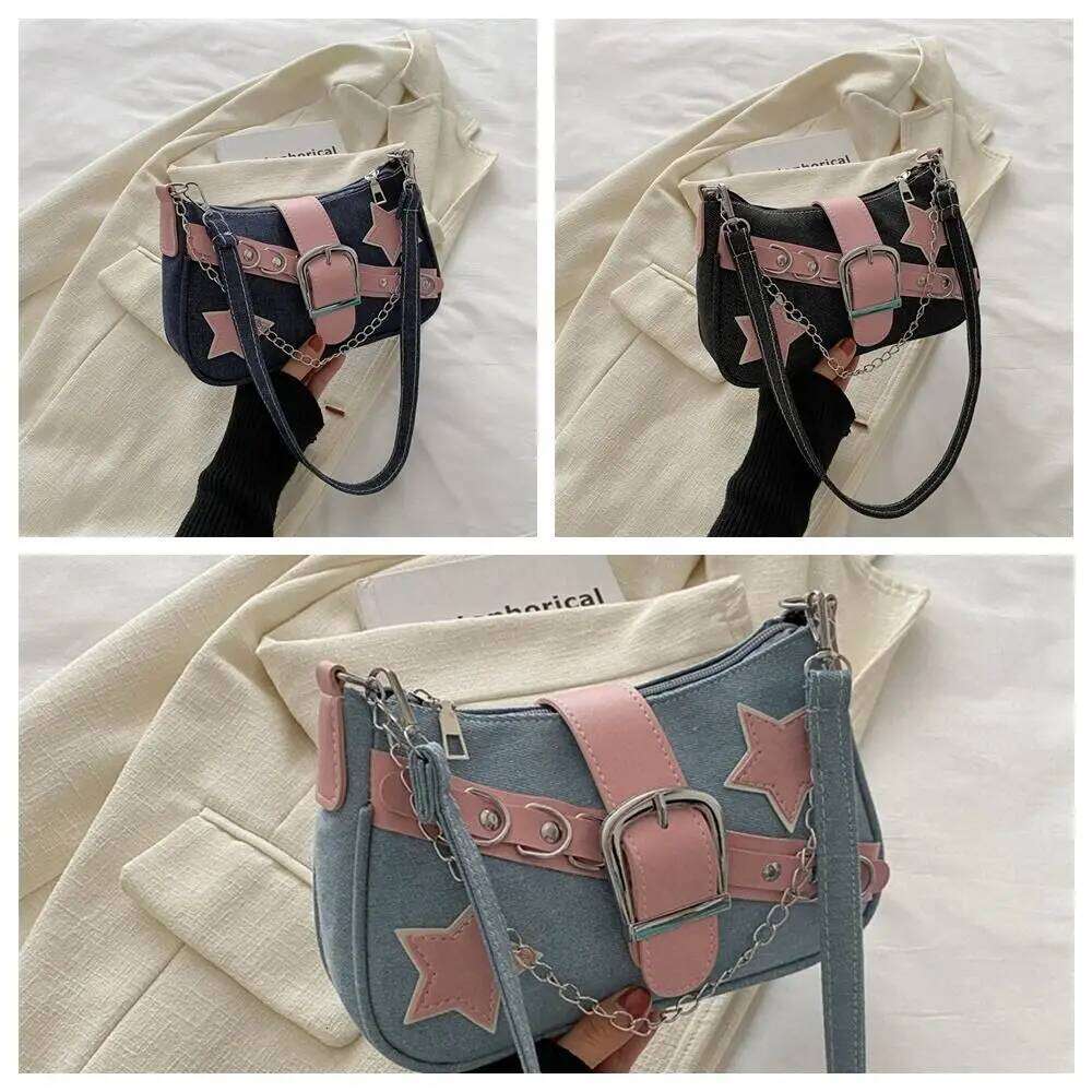 Y2k Women's Handbags Stars Pattern Cool Girls Underarm Bag Fashion Female Small Shoulder Bags Chain Tote Purses Z260207 - view 6