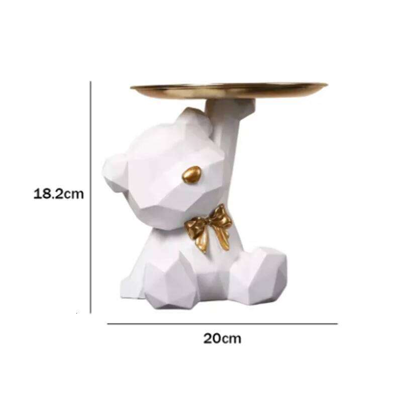 Kawaii Geometric Butterfly Bear Living Room Desktop Candy Miscellaneous Storage Tray Home Decoration S260204