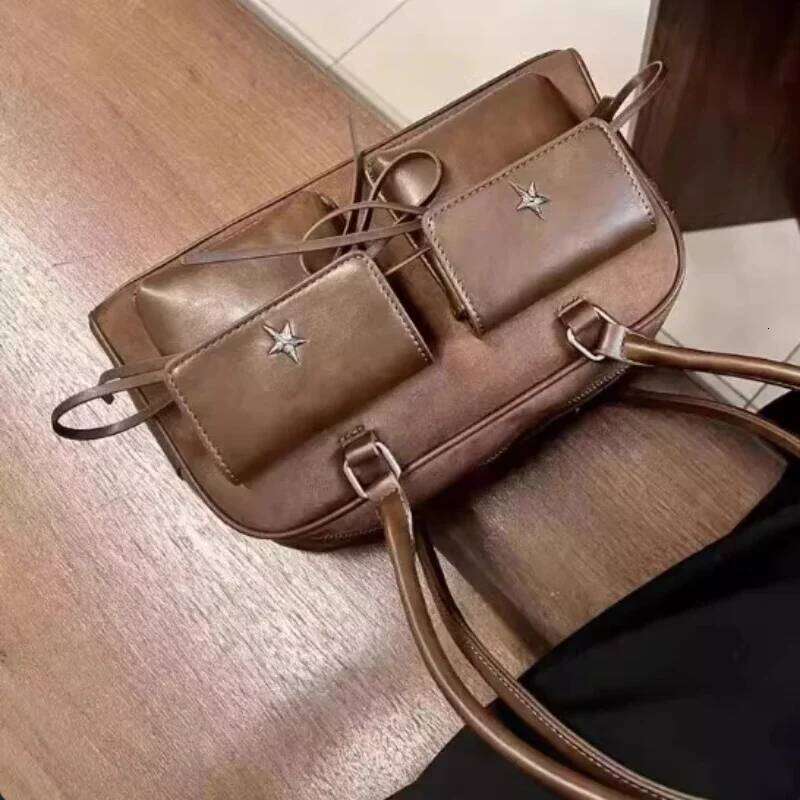 Vintage Women's Underarm Matte Pu Leather Shoulder Bag Ladies Handbags Small Flip Double Pocket Design Female Tote Purse Y260205