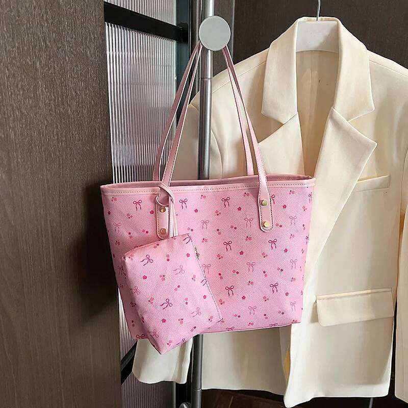 2pcs/set Fashion Women's Shoulder Bags For Commuting, Daily Used, Shopping, Casual Tote Bag, Ladies Handbags With Purses Y260204