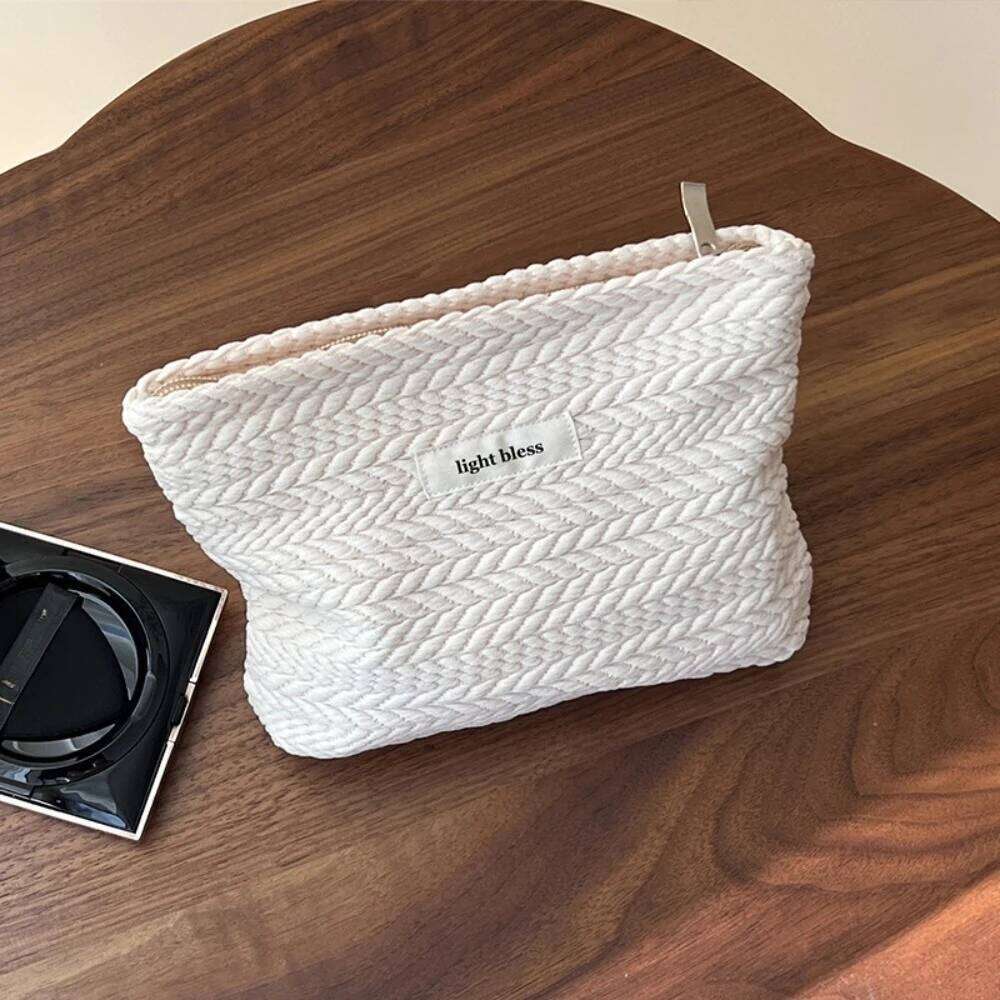 Personality Women Canvas Cosmetic Bags Handbag Portable Travel Makeup Coins Storage Pouch Ladies Small Organizer Zipper Bag Y260206