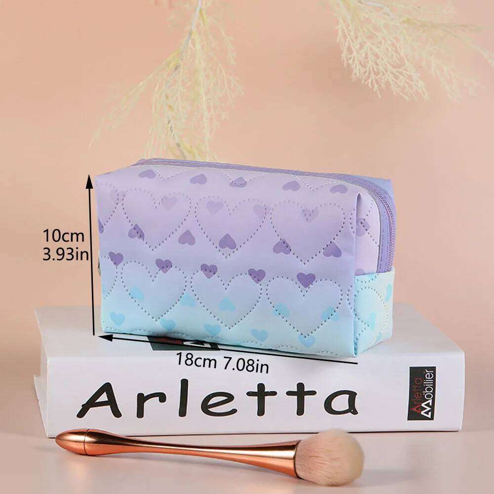 1PCS New PU Waterproof Makeup Bag Women Flowers Fashion Brand Travel Cosmetic Bags Pretty Purse Y260206