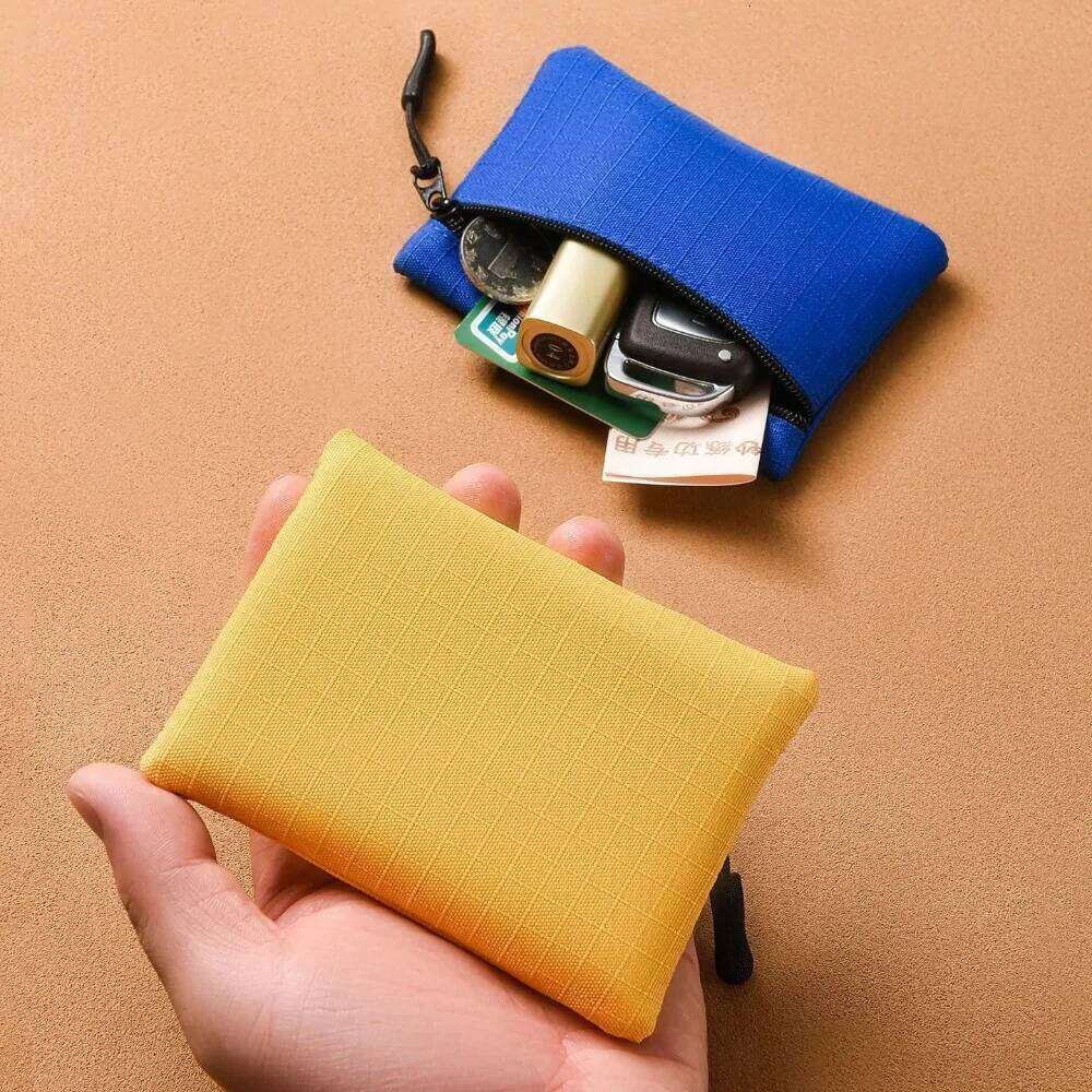 Canvas Simple Zipper Kid Storage Pouch Money Pocket Solid Color Coin Key Bag Women Men Cute Wallet Mini Purse Y260206