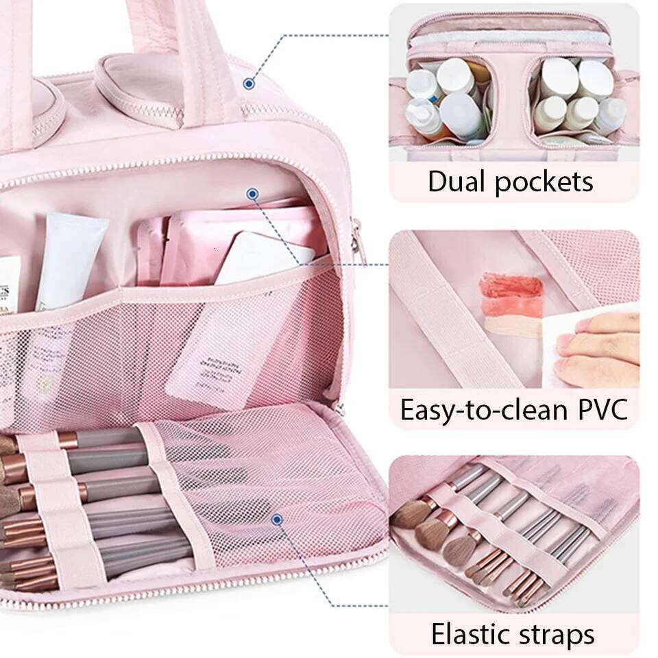 Large Capacity Cosmetic Bag Female Travel Wash Handbag Bathroom Partition Shower Makeup Pouch Waterproof Toiletries Organizer Y260206