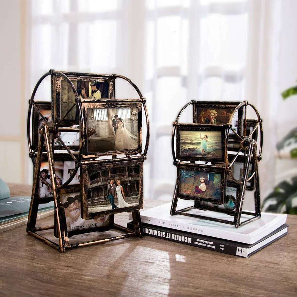Retro Vintage Frames DIY Ferris Wheel Rotatable Windmill Picture Personalized Family Photo Frame Shows S260205