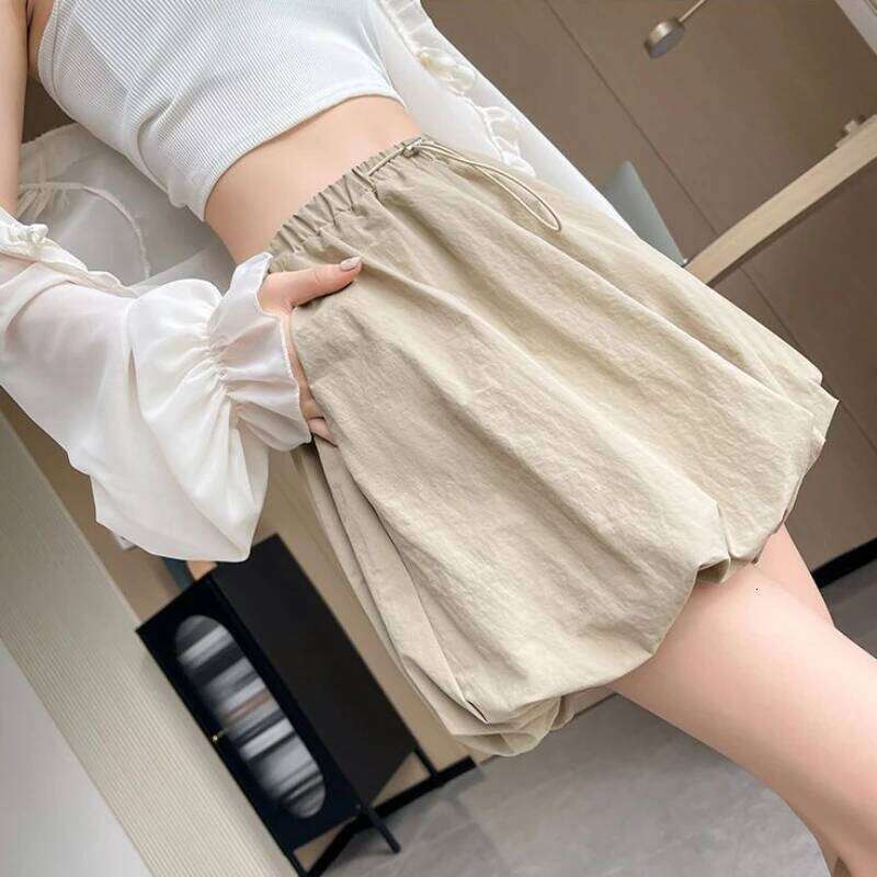 Lantern Shorts Women Fashion Simple Leisure High Waist All-match Pockets Hot Fit Summer Female Streetwear Students Youth Ladies XJ260206
