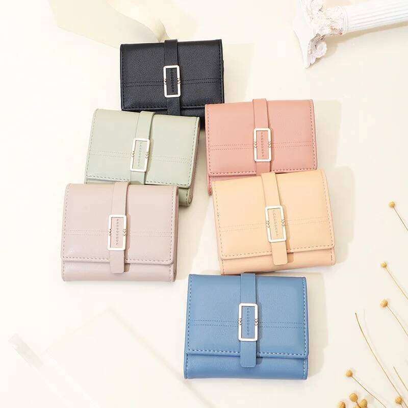 Purse women's new Japanese and South Korea small fresh PU simple fashion ladies short wallet multi-card niche teenage female stu Y260206