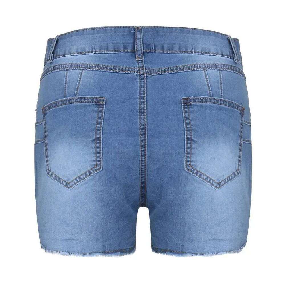 2025 New Summer Womens Short Length Broken Denim Ripped Jeans High Waisted Hotpant Shorts XJ260206