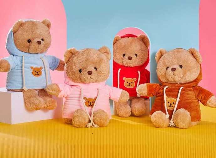 Teddy bear plush toy, cute little doll, gift for kids, small bear figurine240415