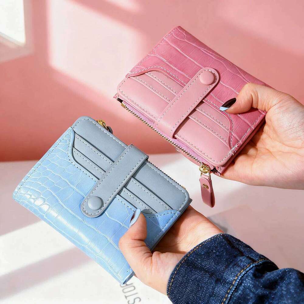 Crocodile-patterned zippered wallet, multi-functional large-capacity ID credit card holder, clutch bag. Y260206