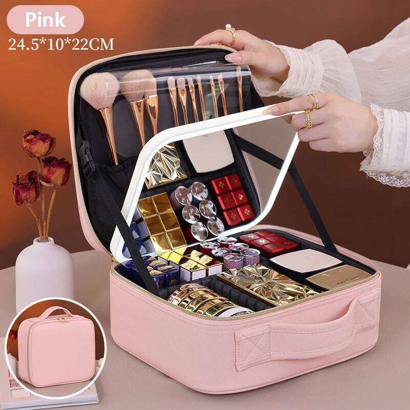 Pu Large Capacity Tote Women Cosmetic Travel Organizer Makeup Storage Pouch Multi-functional Ladies Clutch Bag Y260206
