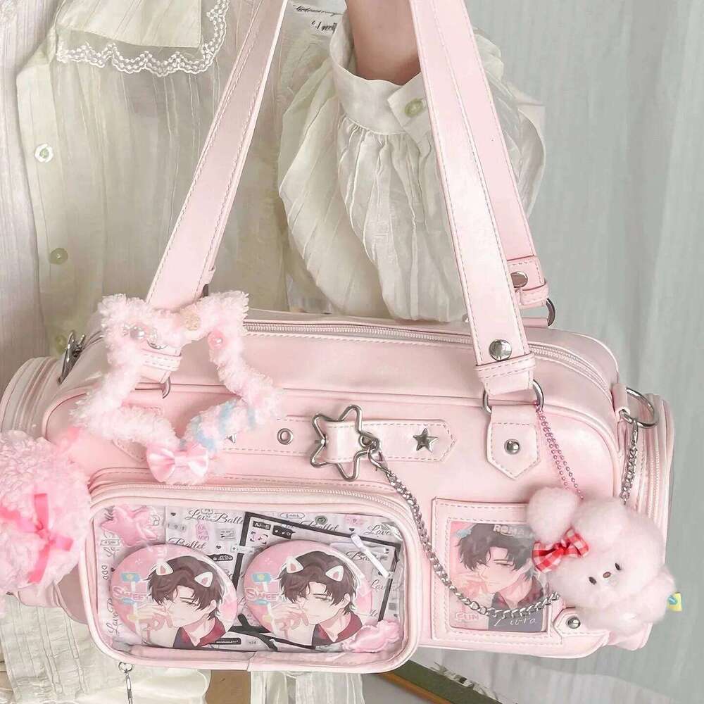 New Y2k Star Chain Ita Cute Girl Comic Exhibition Transparent Shoulder Large Capacity Crossbody Bag DIY Display Handbags Z260207 - view 5