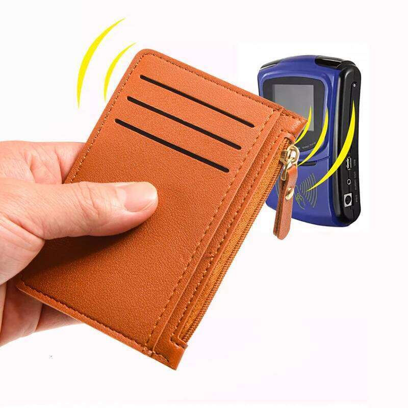 Credit Unisex Thin Multi Slot Cards Bag Zipper Purse Coin Pouch ID Card Holder Sleeve Badge Case Y260206