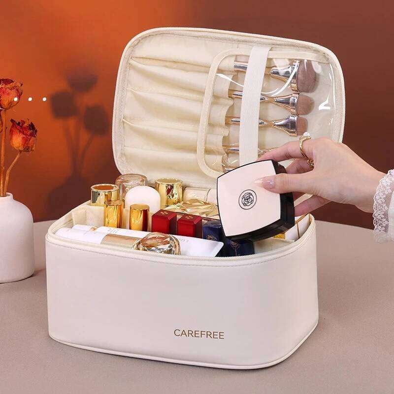 Women's PU Cosmetic Bag - Portable Makeup & Toiletry Organizer, Travel essential toiletries storage bag Y260206