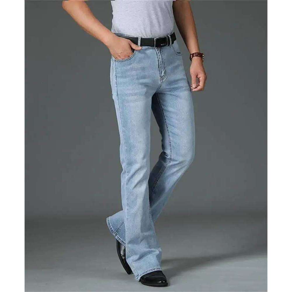 2025 Men's Four Seasons New High-Waist Flared Jeans High-End Loose Wide-Leg Casual Pants X260207