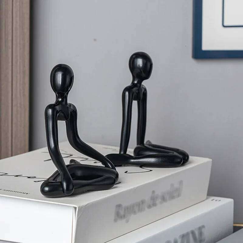 1/4PCS Nordic Light Luxury Style Abstract Figure Home Decoration Ornaments Sitting Posture Statue Crafts Desktop Decor Artworks S260204 6bb