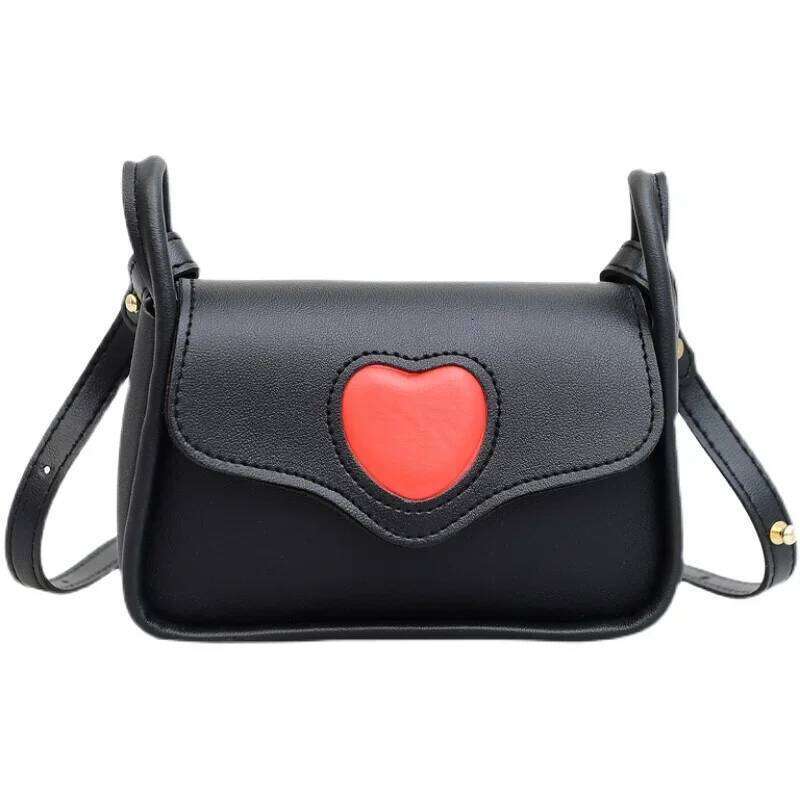 Cute Love Heart Women's Small Square Shoulder Bags Fashion Female Messenger Bag Simple Ladies Crossbody Purse Handbag with Scarf Y260205