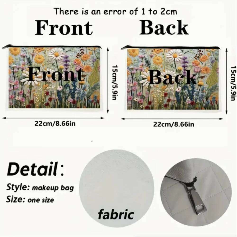 Wholesale Floral Double-sided Printed Makeup Pouch Travel Organizer Handbag Linen Women Cosmetic Storage Bag For Gift Y260206