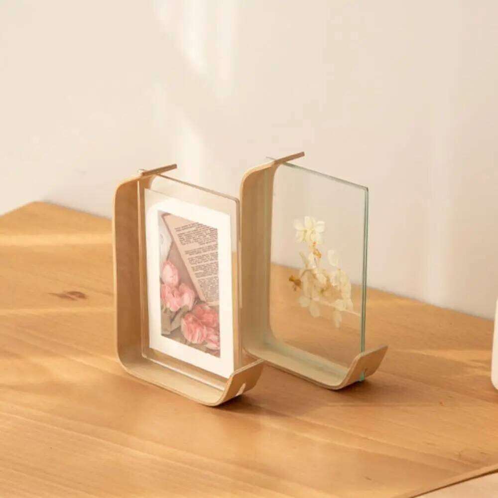 6-inch Transparent Double-sided Acrylic Photo Frame - Personalized Carved Logo Stand Cute Instagram Style Desktop Ornament S260205