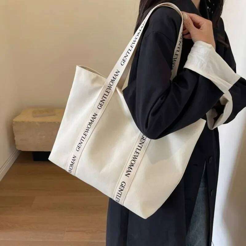 2026 Fashion and Leisure Zipper Women's Tote New High Quality Large Capacity Shoulder Hot Selling Canvas Shopping Bag Y260205